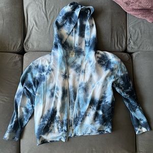 Victoria’s Secret PINK blue tie-dye, full, zip hoodie, medium